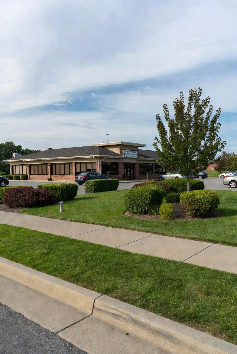 Commercial property exterior serviced by Cutting Edge Services