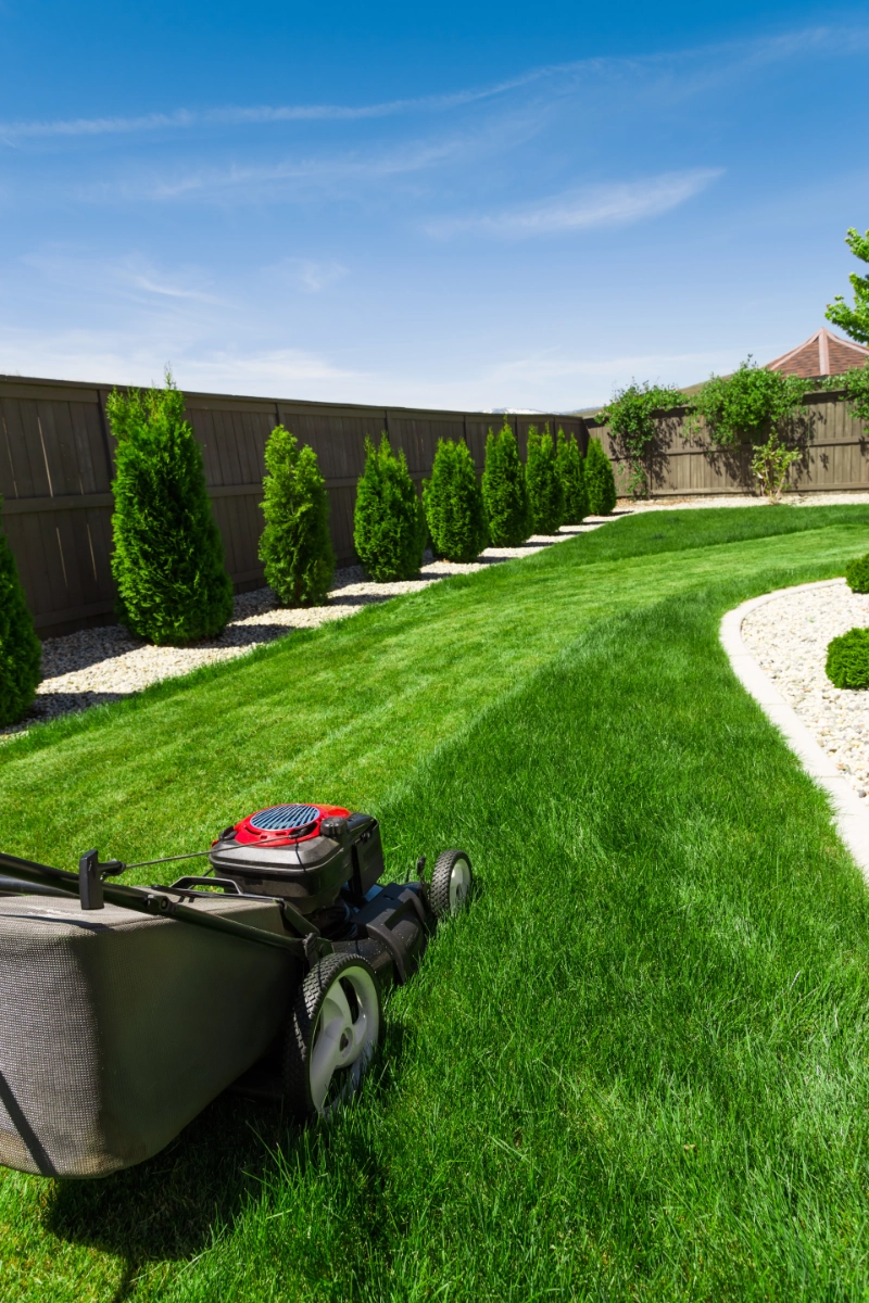 Residential lawn mowing service by Cutting Edge Services in Western New York