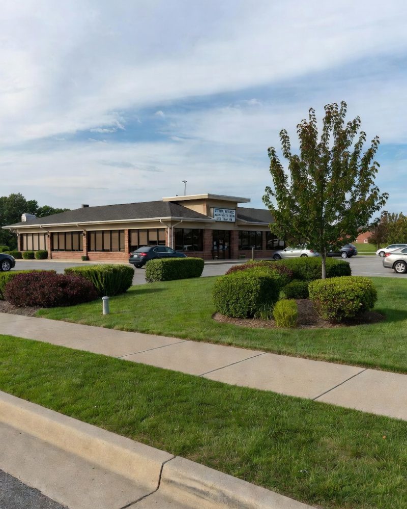 Commercial property exterior serviced by Cutting Edge Services