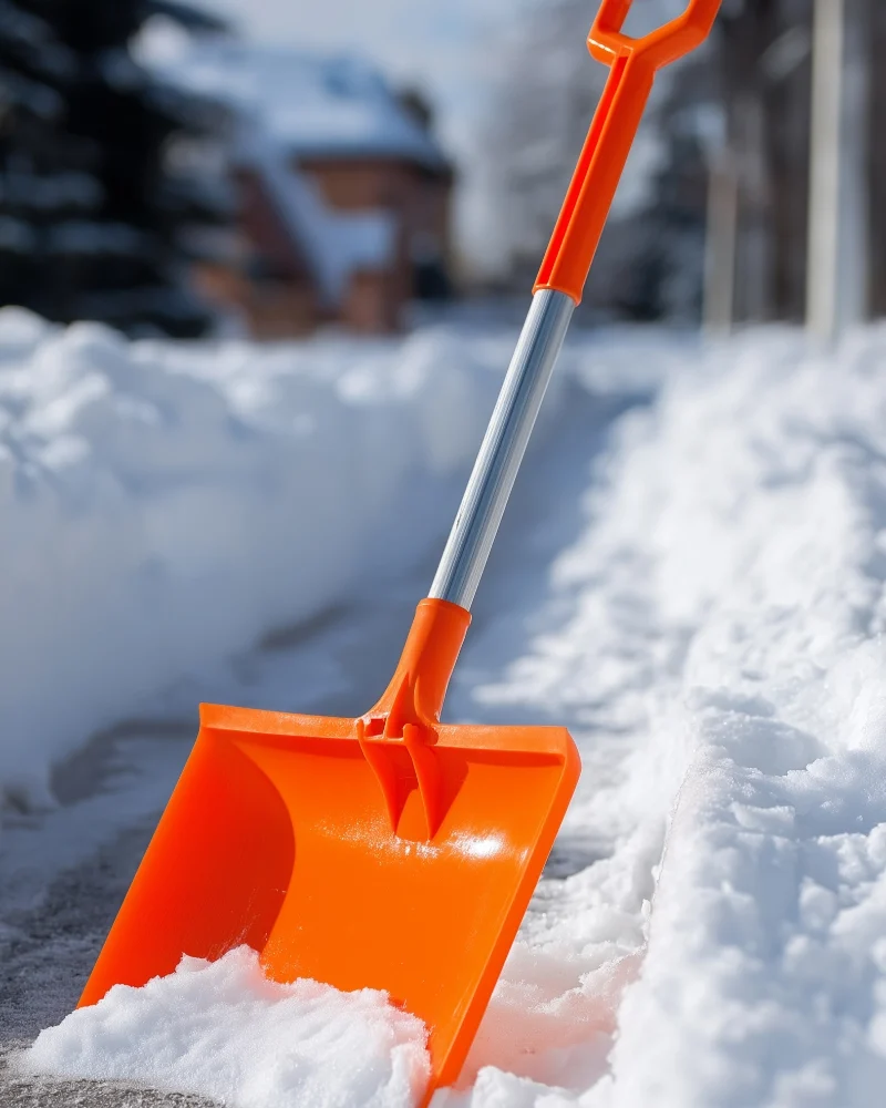 Cleared walkway and sidewalk after professional snow removal